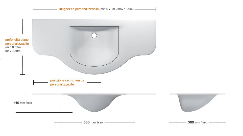 Lavabo in vetro albatros